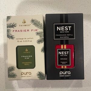 PURA Fragrance Inserts. Thymes Fraser Fir and Nest Holiday. Brand new!